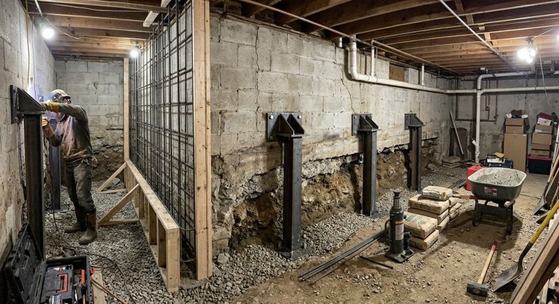 Basement Stabilization in Newton, MA