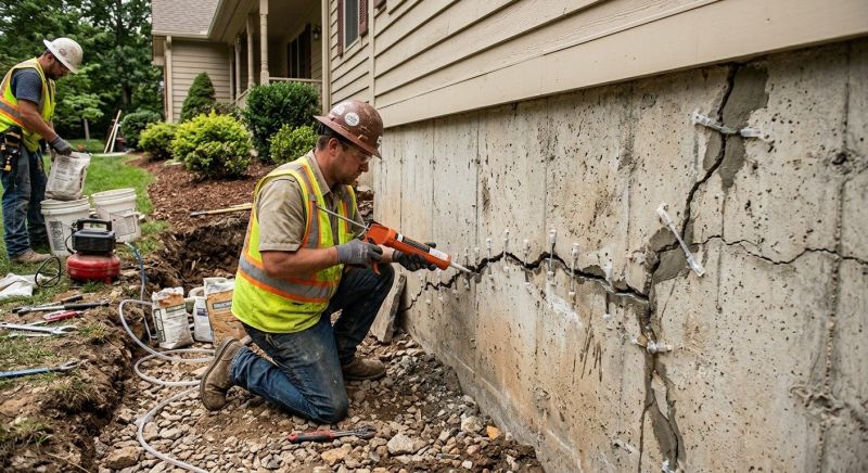 Cracked Foundation Repair in Newton, MA
