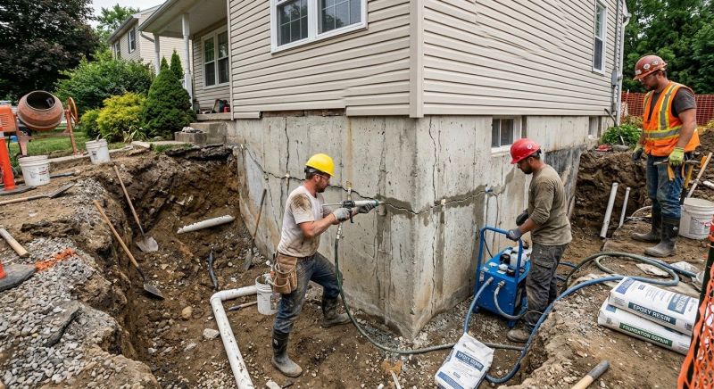 Cracked Foundation Repair in Newton, MA