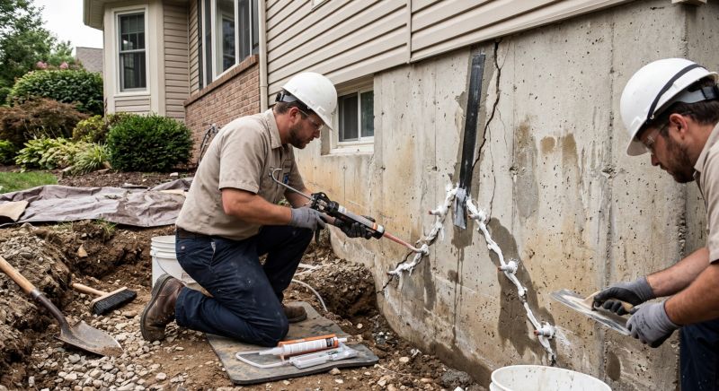 Cracked Foundation Repair in Newton, MA