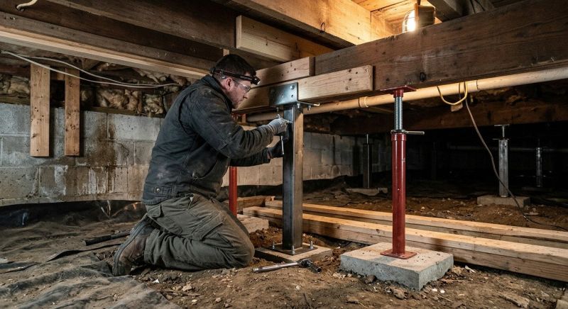 Crawlspace Structural Repair in Newton, MA