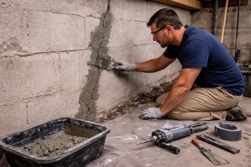 Foundation Crack Repair in Newton, MA
