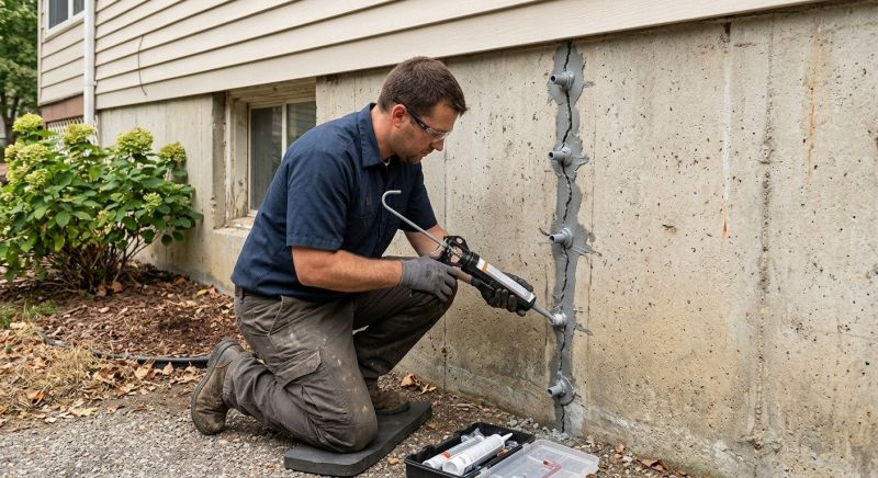 Foundation Crack Sealing in Newton, MA