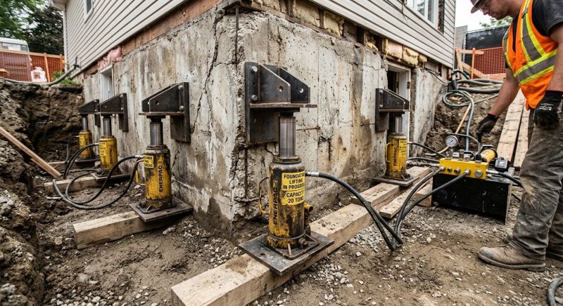 Foundation Jacking in Burlington, MA