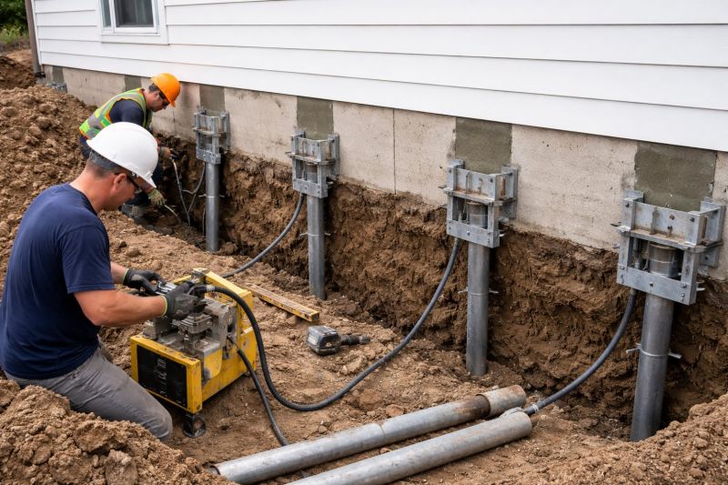 Helical Piers Installation in Newton, MA