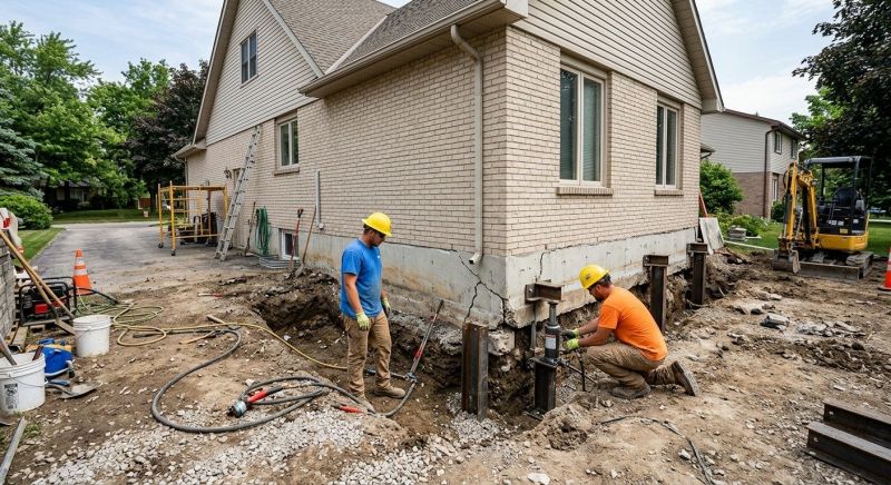 Helical Piers Installation in Newton, MA