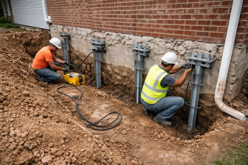 Helical Piers Installation in Newton, MA