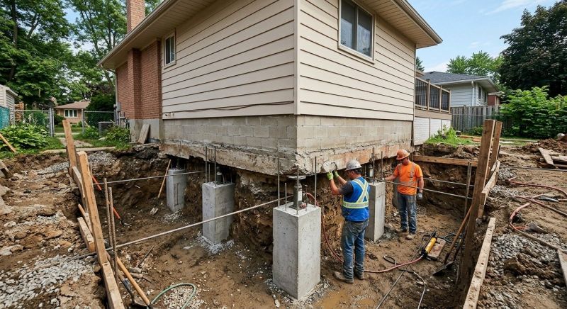 House Underpinning in Newton, MA