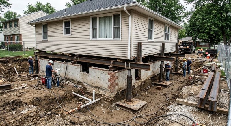 Sinking Foundation Lifting in Newton, MA