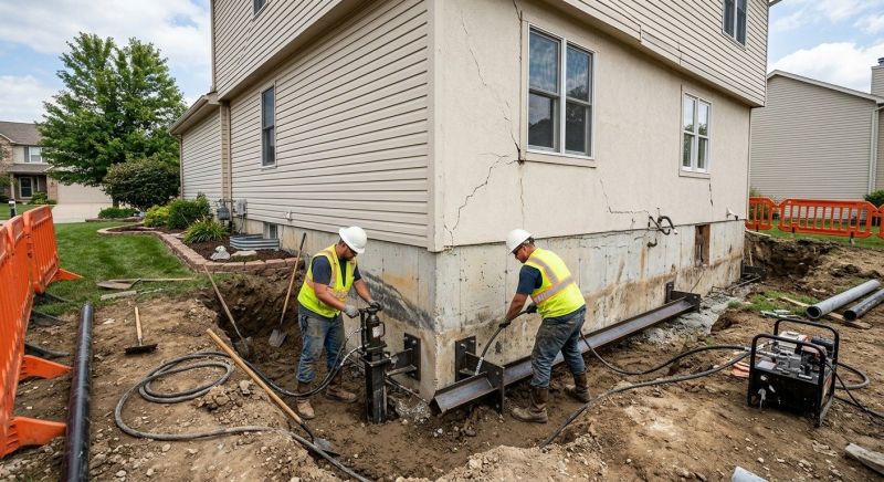 Sinking Foundation Repair in Hopkinton, MA