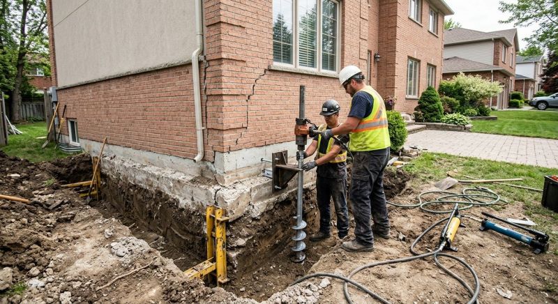 Sinking Foundation Repair in Lexington, MA