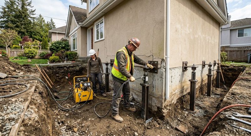 Sinking Foundation Repair in Stoughton, MA