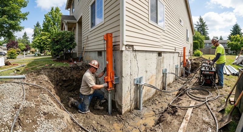 Sinking Foundation Repair in Wellesley, MA