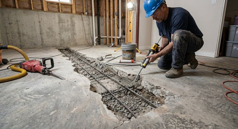 Slab Foundation Repair in Newton, MA